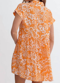 Entro - Floral Button Front Collared Dress