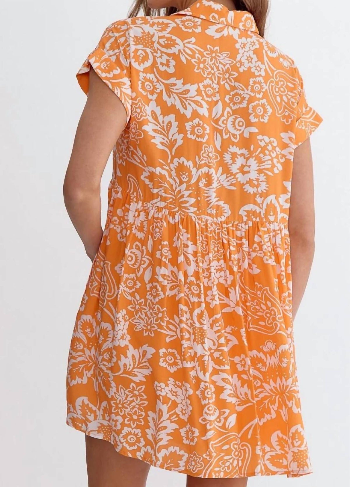 Entro - Floral Button Front Collared Dress