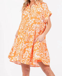 Entro - Floral Button Front Collared Dress