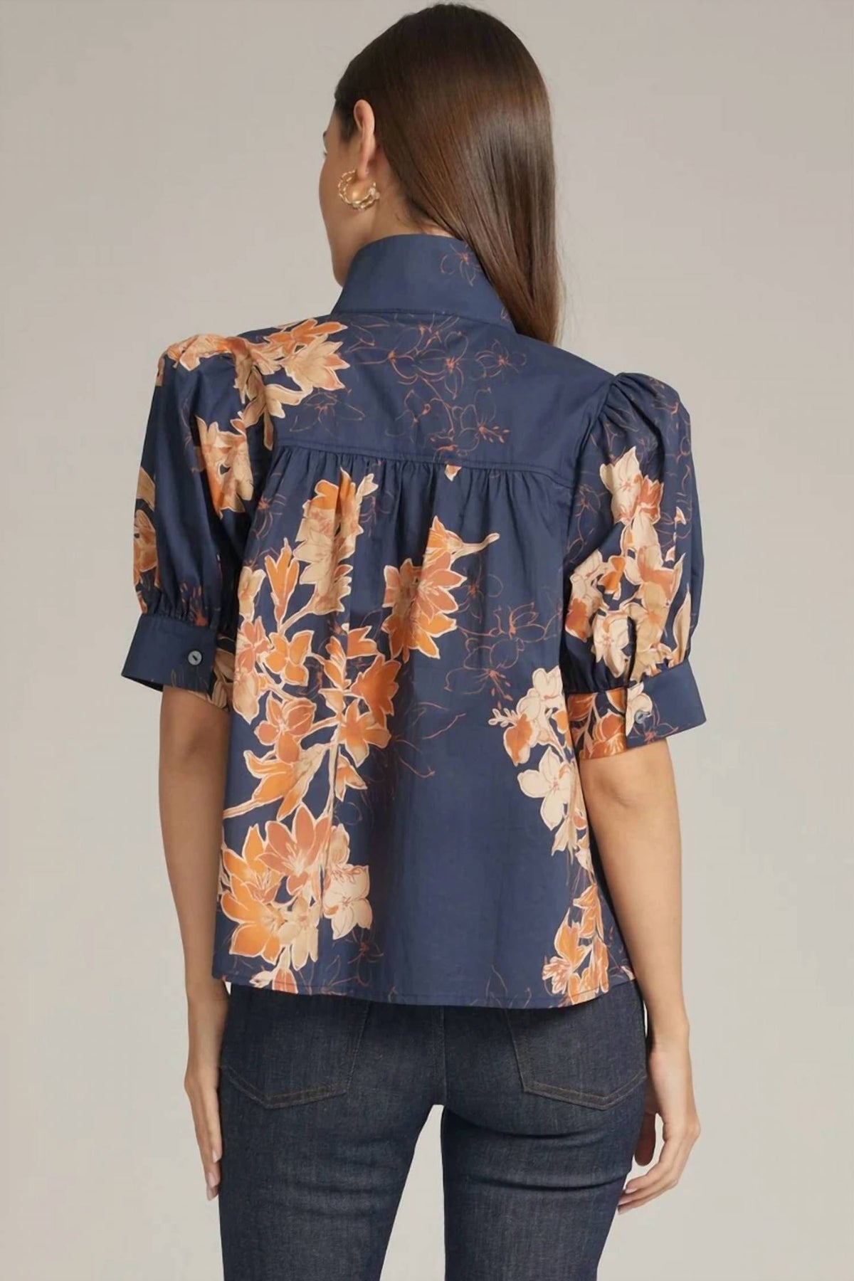 Entro - Floral Button Up Top
