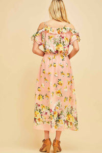 Entro - Floral Lace Up Maxi Dress