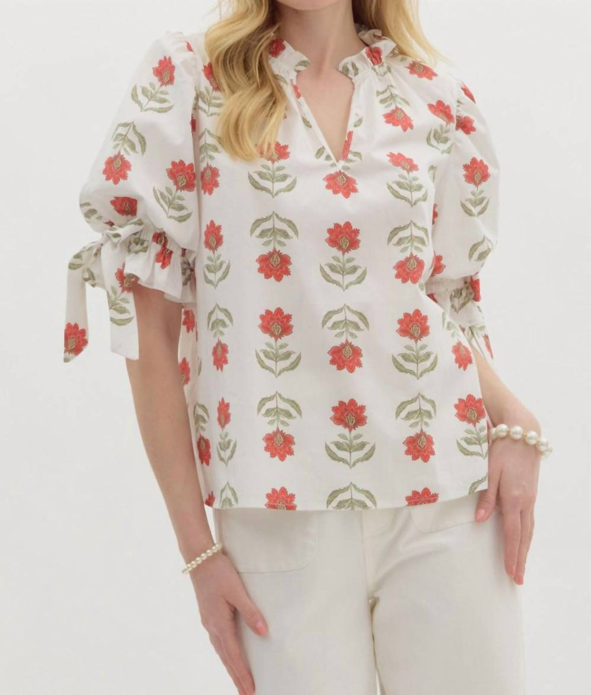 Entro - Floral Print Pullover Top