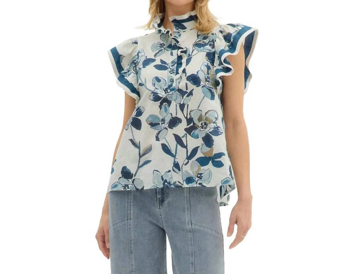 Entro - Floral Ruffle Top
