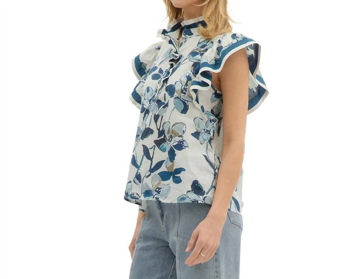 Entro - Floral Ruffle Top