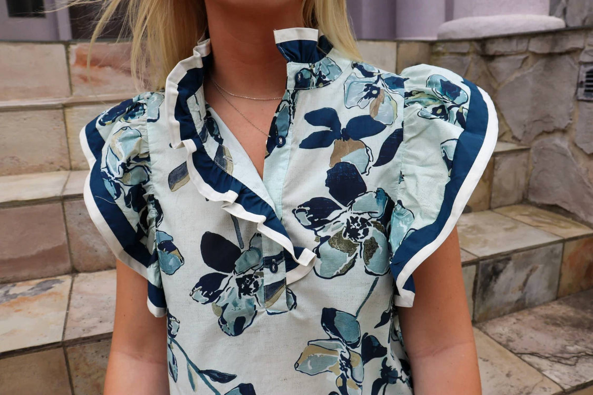 Entro - Floral Ruffle Top