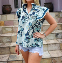 Entro - Floral Ruffle Top