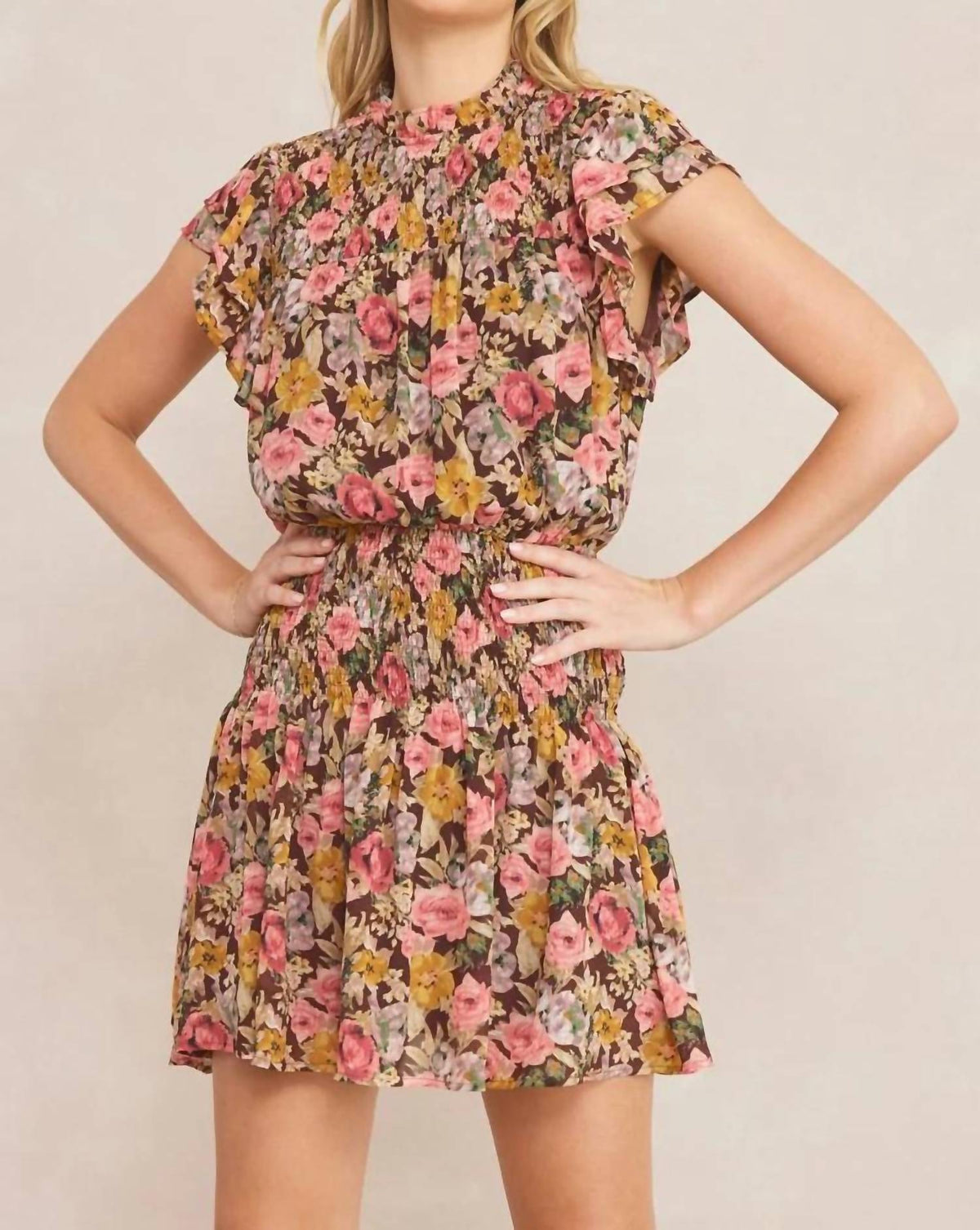 Entro - Floral Smocked Dress
