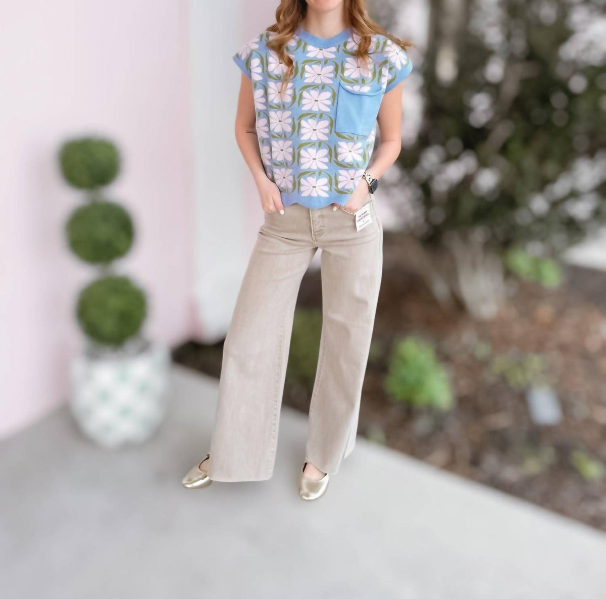 Entro - Floral Sweater Top