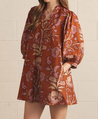 Entro - Floral V-neck Mini Dress