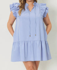 Entro - Front Tie Ruffle Dress
