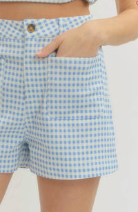 Entro - Gingham Peplum Short Set