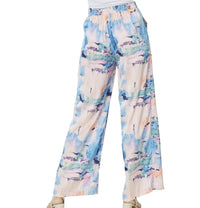 Entro - High Waisted Wide Leg Print Pants