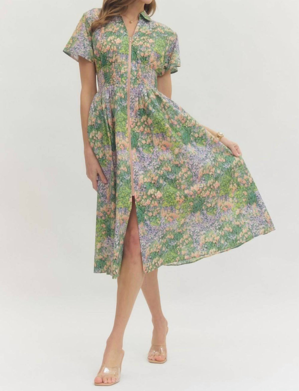 Entro - Impressionist Midi Dress