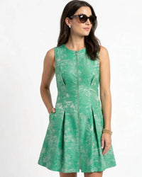 Entro - Jacquard Zip Front Dress