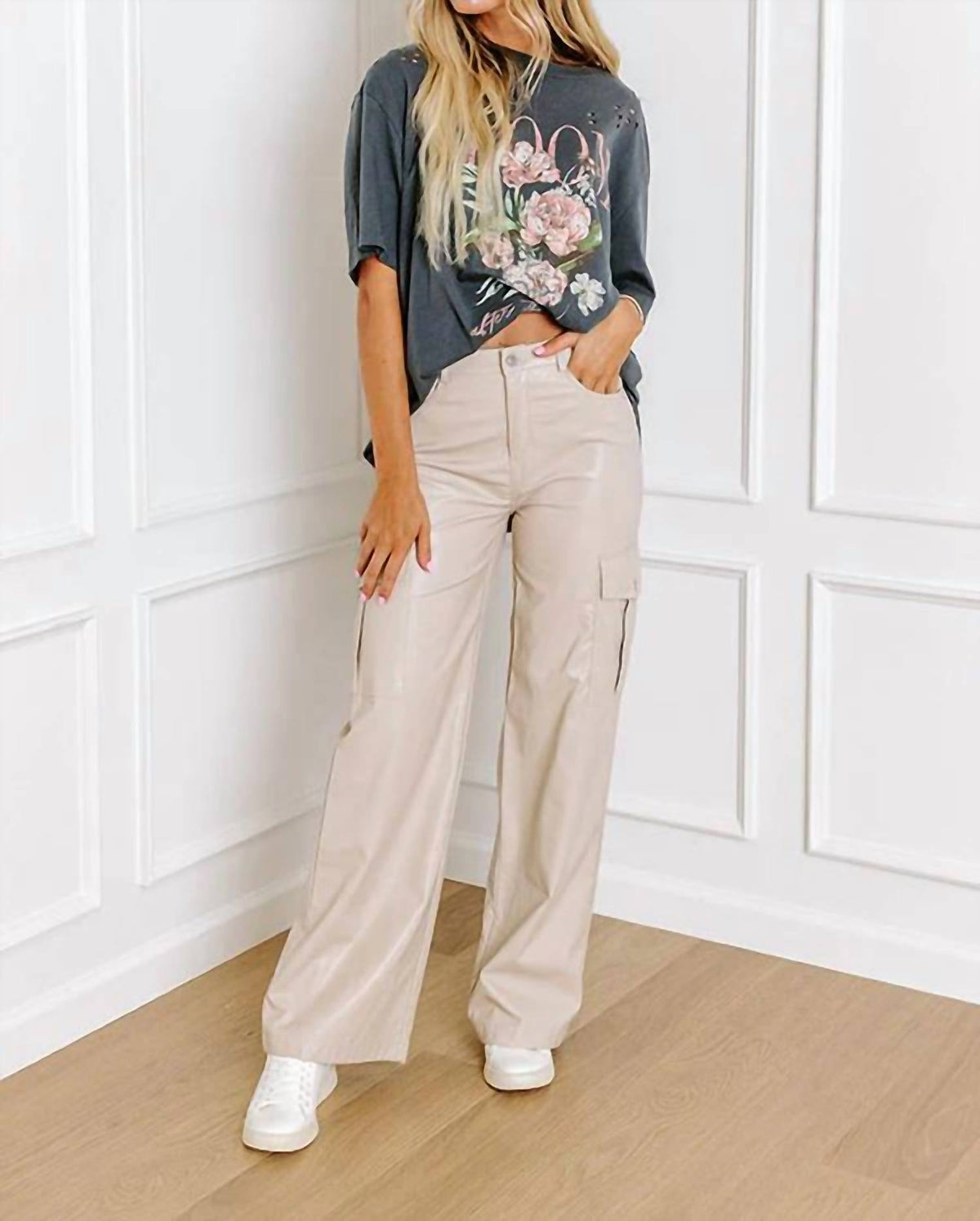 Entro - Jamilet Faux Leather Cargo Pants
