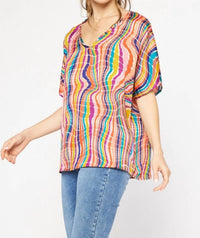 Entro - Kaleidoscope V-neck Top