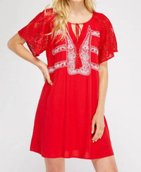 Entro - Lace & Embroidered Mini Dress