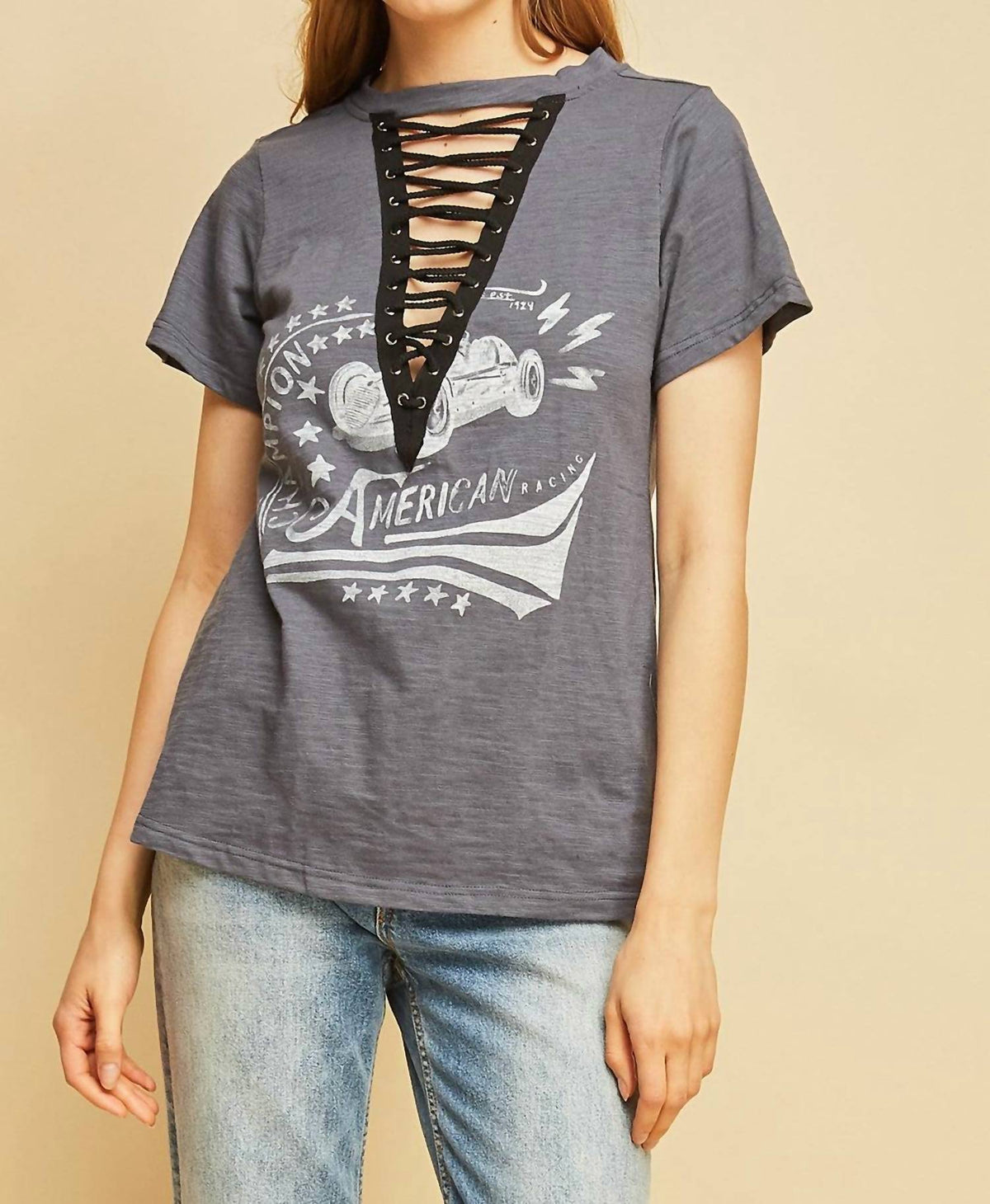 Entro - Lace Up Graphic Tee