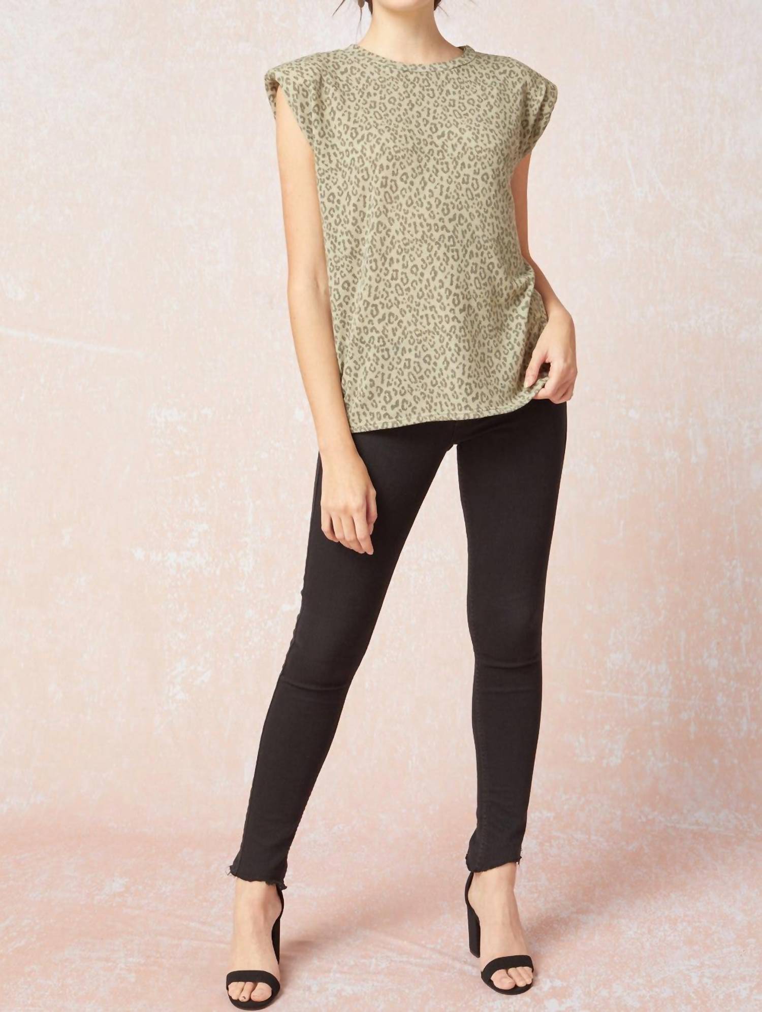 Entro - Leopard Tonal Top - animal - blouses - clothing