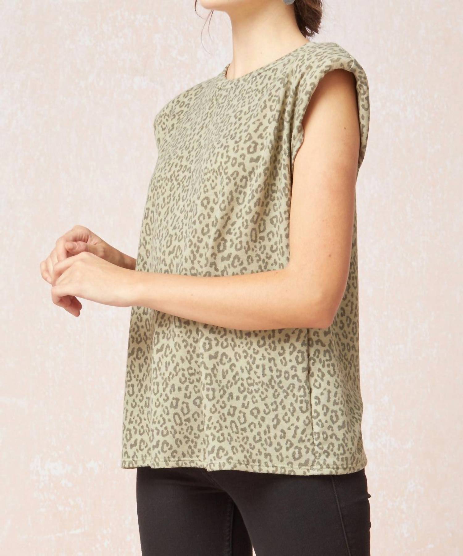 Entro - Leopard Tonal Top - animal - blouses - clothing