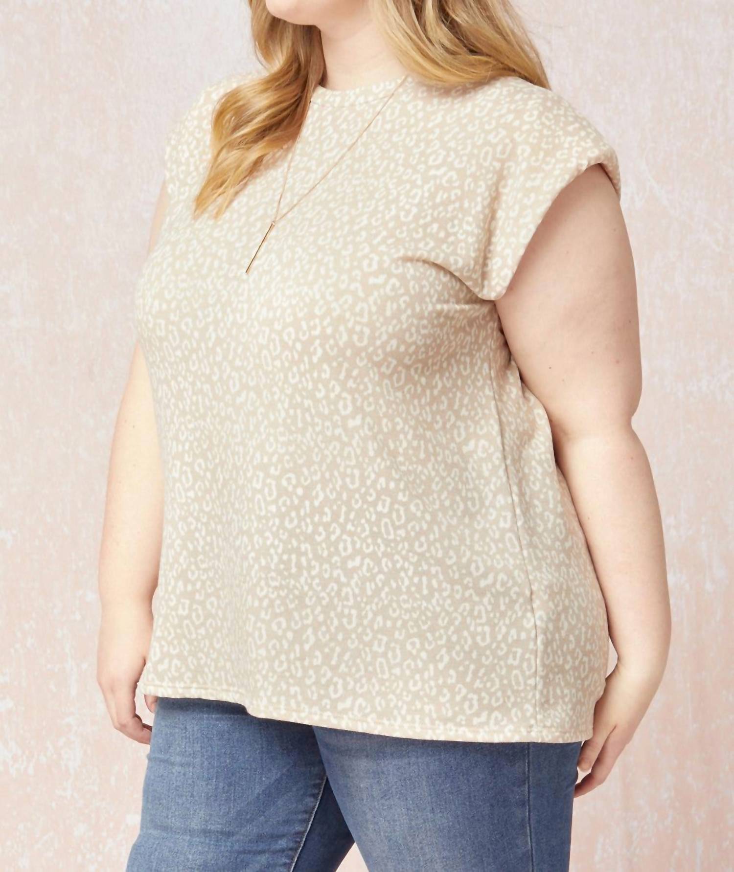 Entro - Leopard Tonal Top - beige - blouses - clothing