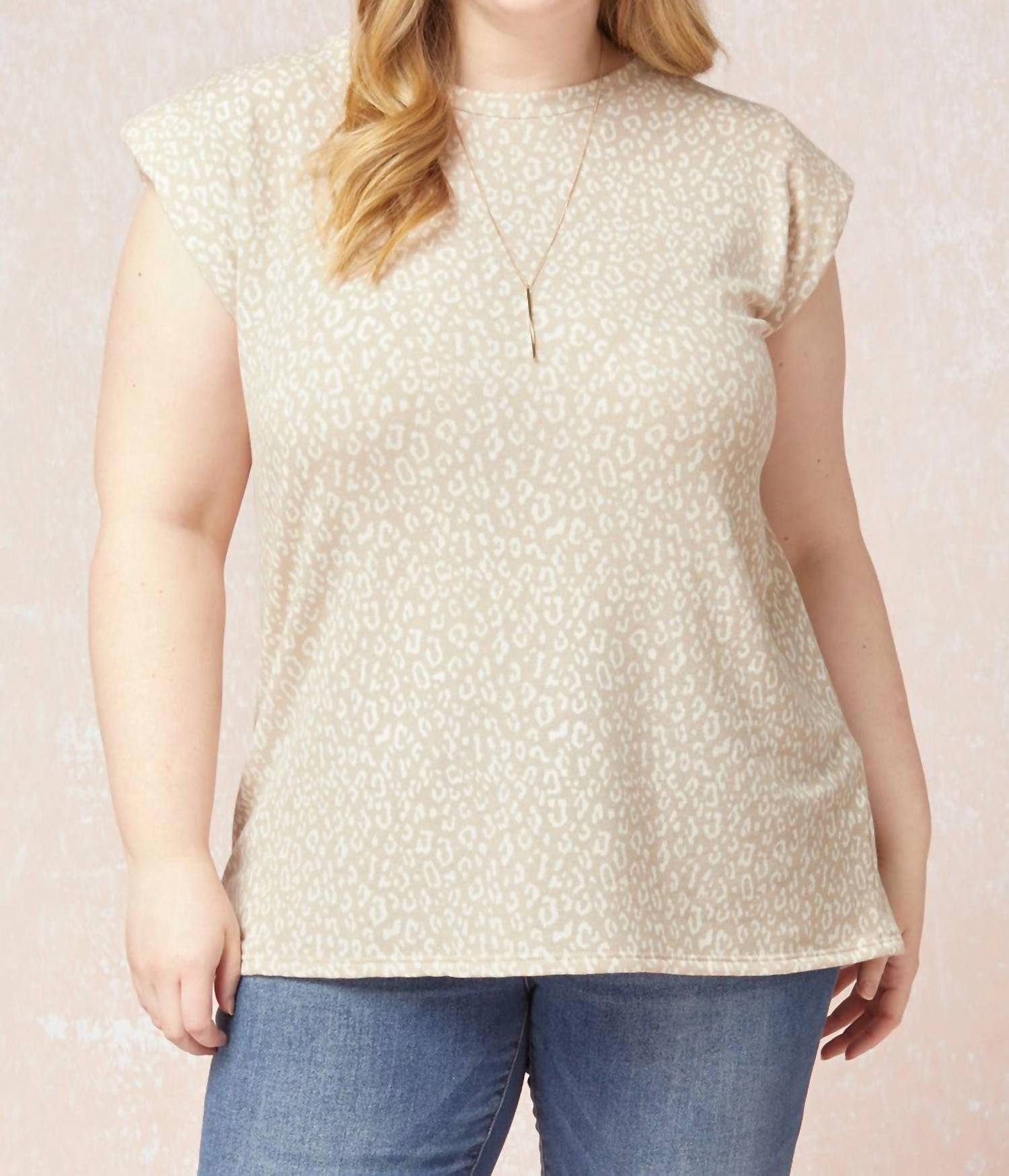 Entro - Leopard Tonal Top - beige - blouses - clothing