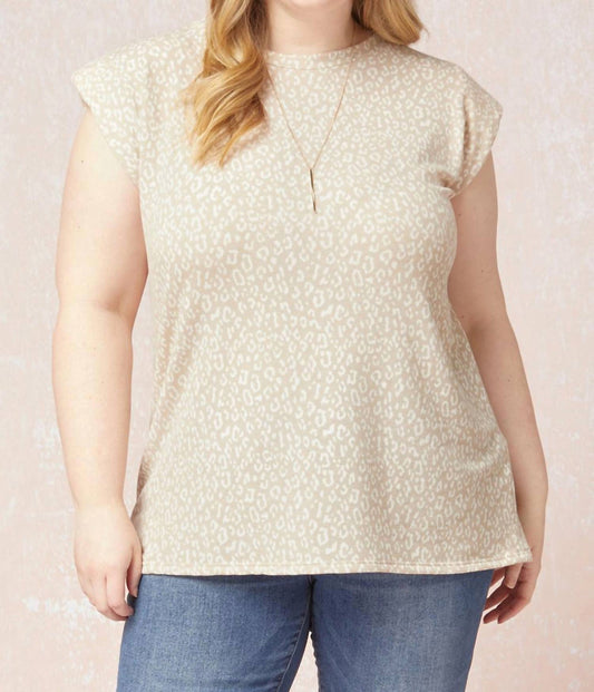 Entro - Leopard Tonal Top - beige - blouses - clothing
