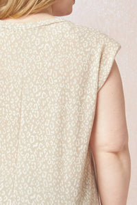 Entro - Leopard Tonal Top - beige - blouses - clothing