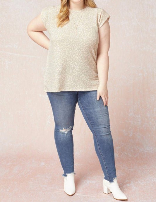 Entro - Leopard Tonal Top - beige - blouses - clothing