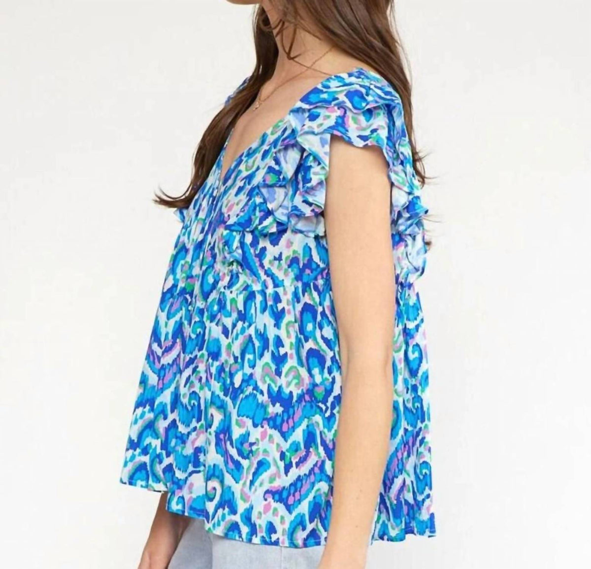 Entro - Lexie Ruffle Sleeves Top