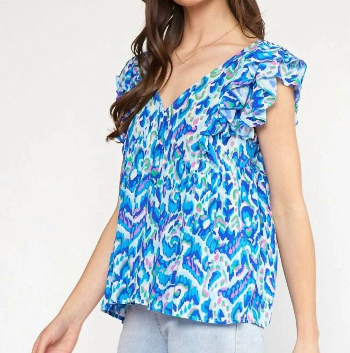 Entro - Lexie Ruffle Sleeves Top
