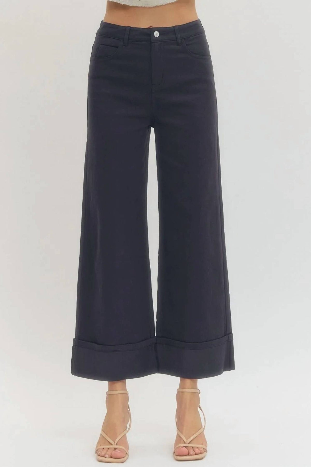 Entro - Lightweight Woven Cute & Cuffed Pants