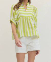 Entro - Limeaide Stripe Blouse