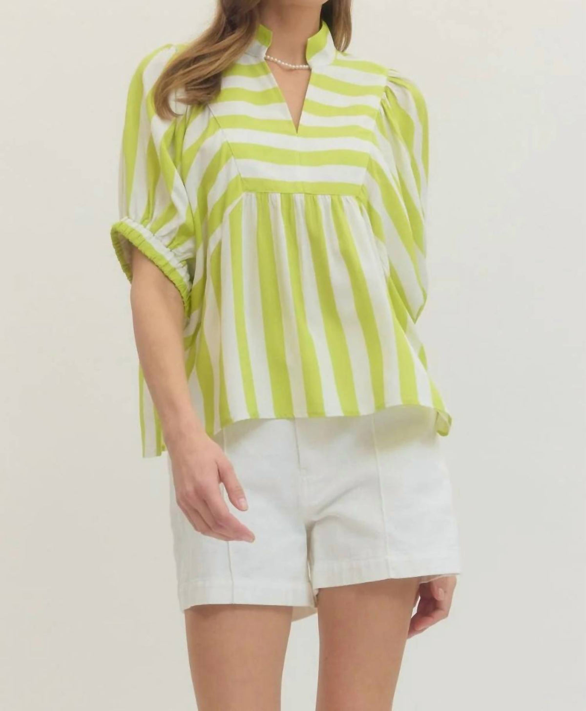 Entro - Limeaide Stripe Blouse