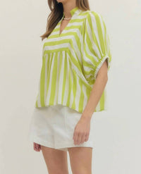 Entro - Limeaide Stripe Blouse
