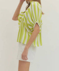 Entro - Limeaide Stripe Blouse