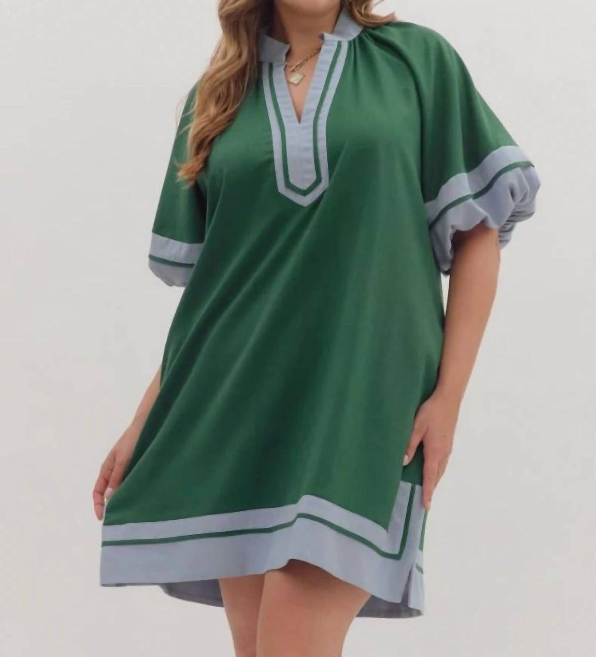 Entro - Linen Blend Short Sleeve Mini Dress