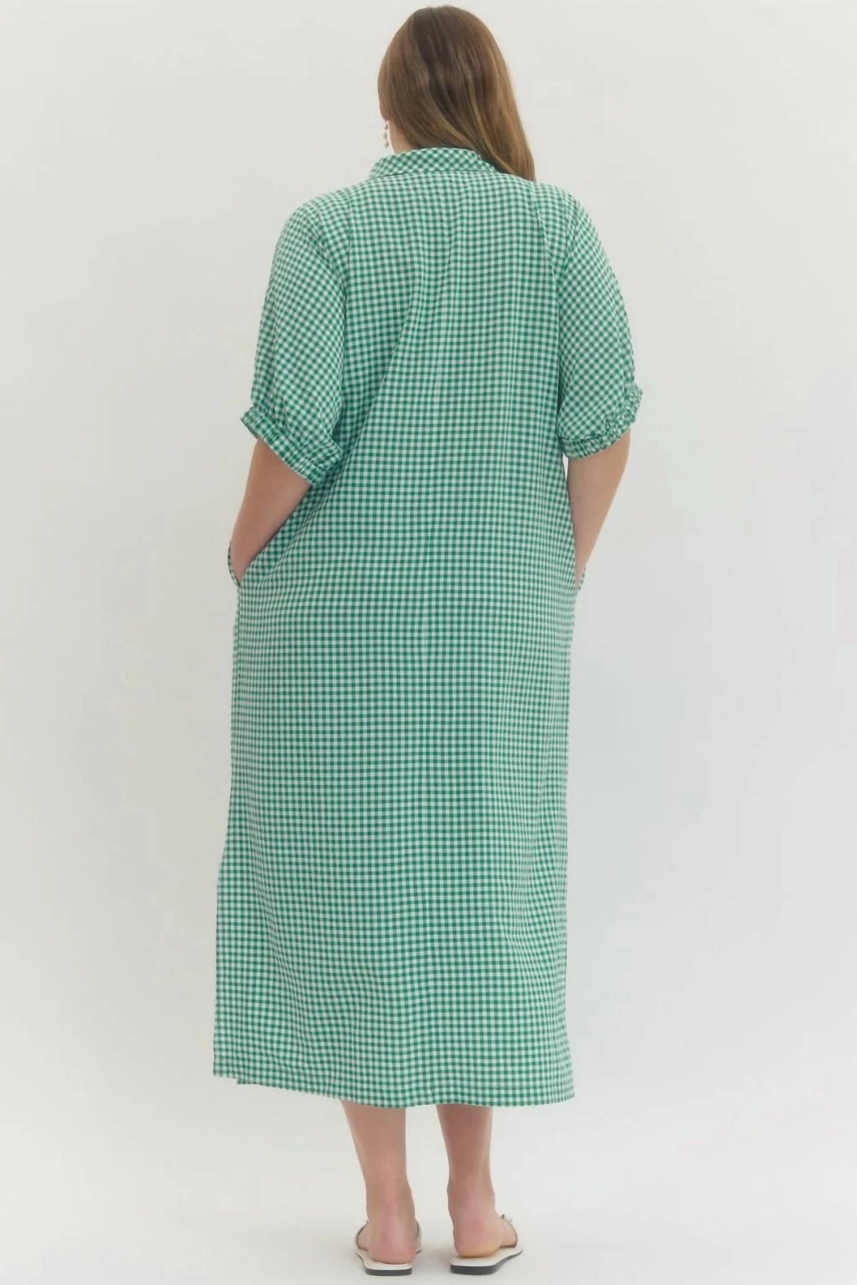 Entro - Long Gingham Dress