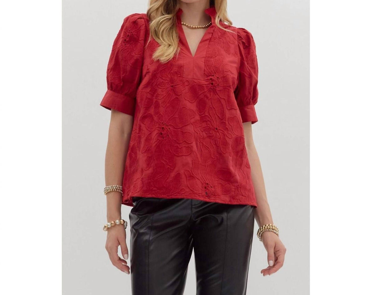 Entro - Maeva Floral Embroidered Top