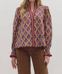 Entro - Marigold Mirage Print Top