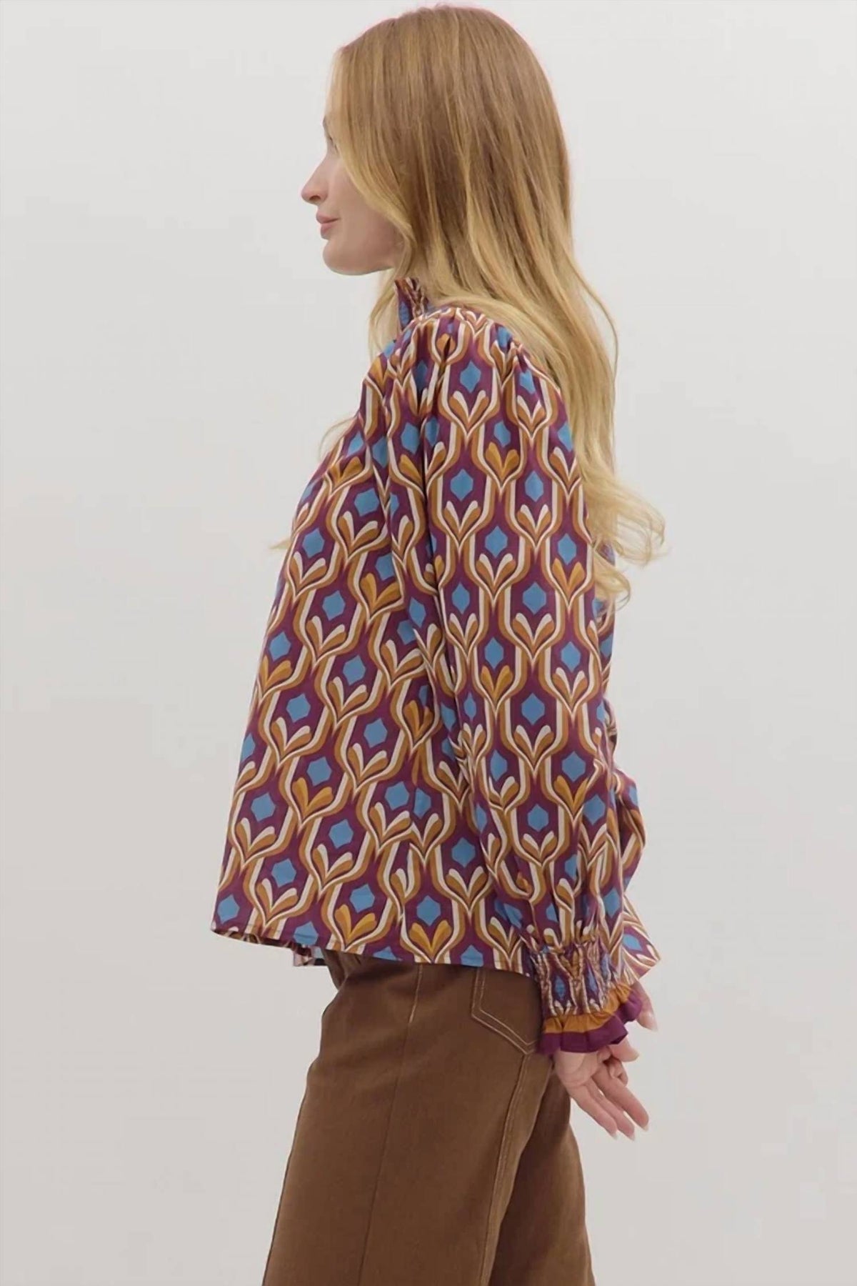 Entro - Marigold Mirage Print Top