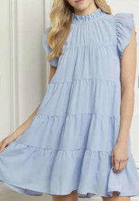 Entro - Mock Neck Ruffle Dress