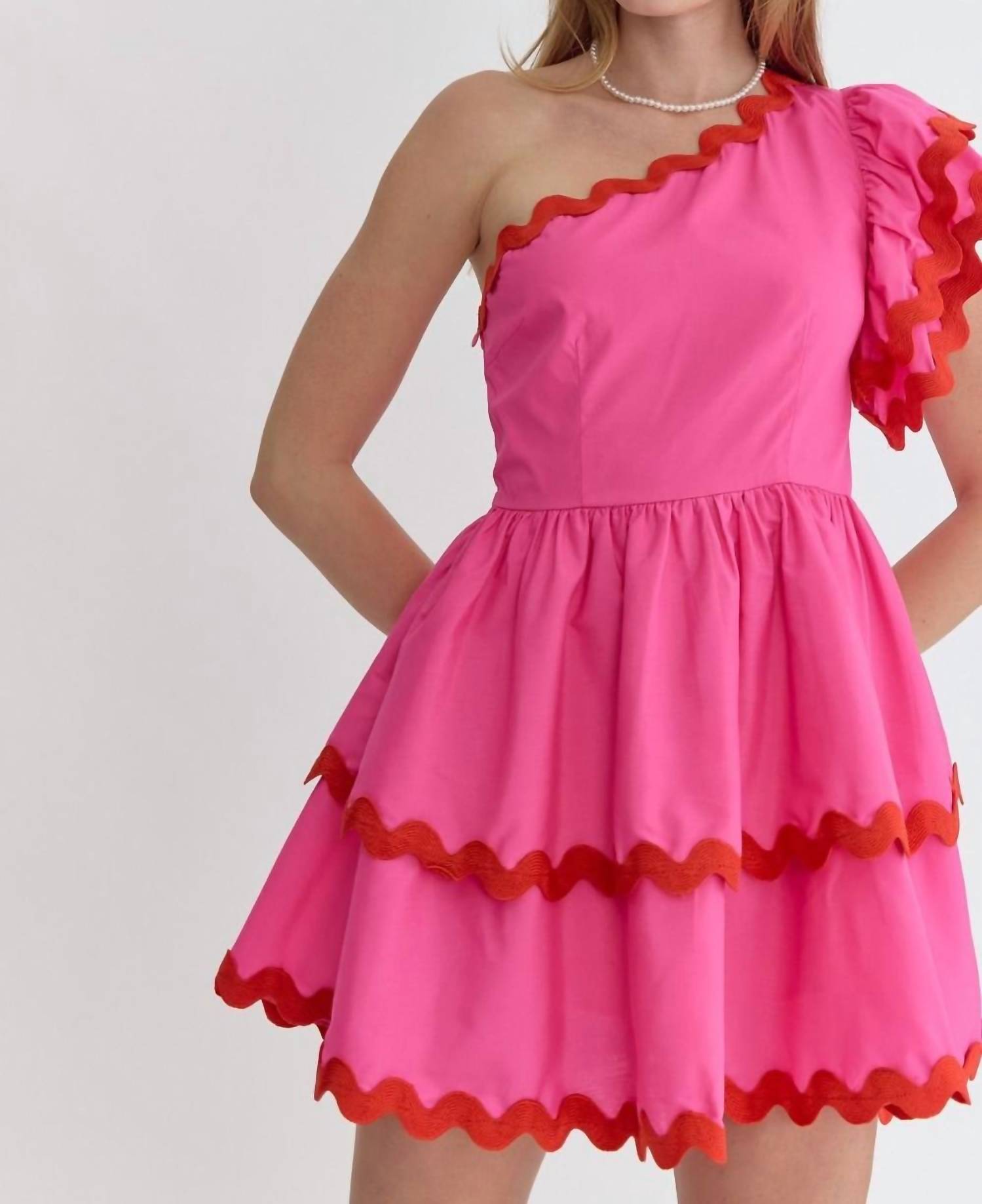 Entro - One Shoulder Valentine Mini Dress - clothing - dresses - mini