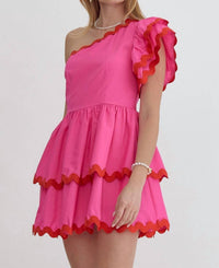 Entro - One Shoulder Valentine Mini Dress - clothing - dresses - mini