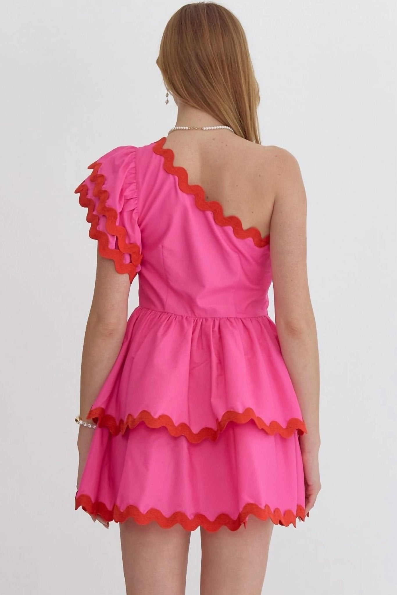 Entro - One Shoulder Valentine Mini Dress - clothing - dresses - mini