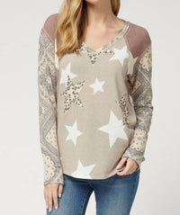 Entro - Paisley Leopard And Star Top