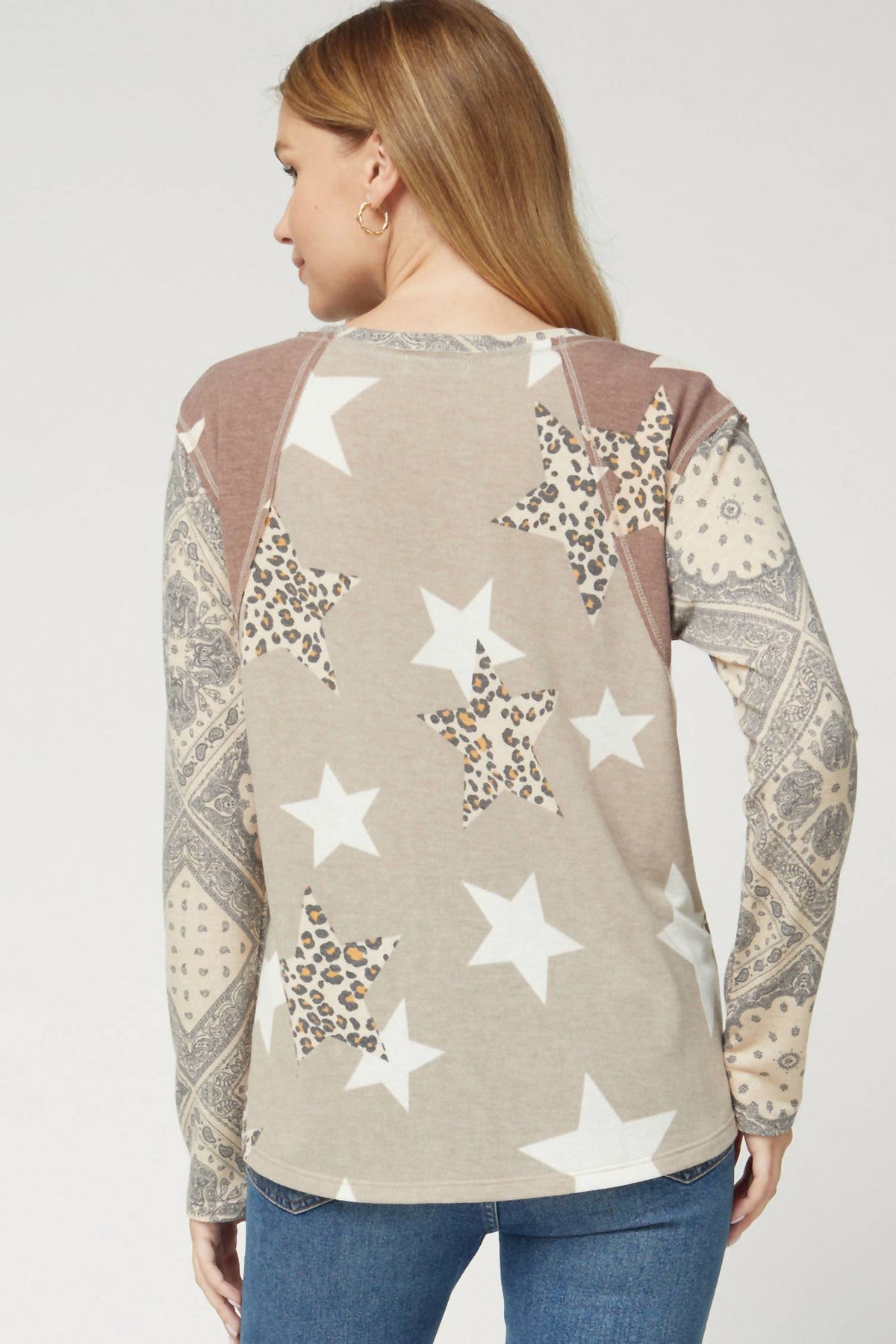 Entro - Paisley Leopard And Star Top