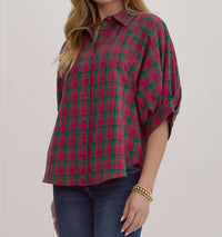 Entro - Plaid Oversized Top