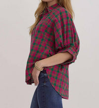 Entro - Plaid Oversized Top
