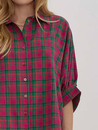 Entro - Plaid Oversized Top